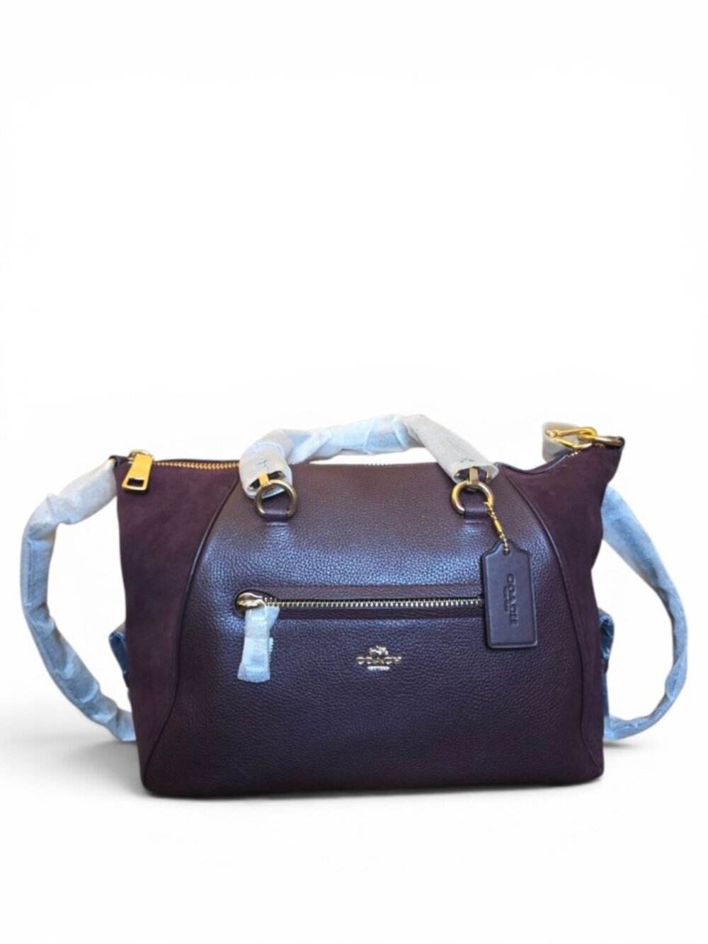 Coach Primrose Satchel 55532 Oxblood Leather Suede Gold NWT Dust Bag - Picture 3 of 16